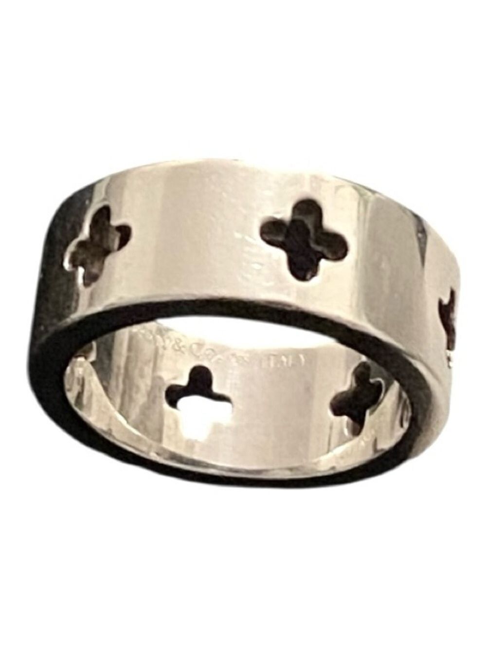 Tiffany & Co. Silver Cut Out Cross Ring - Size 7 - Picture 4 of 10